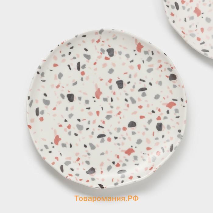 Десертные тарелки Magistro Terazzo, d=18.5 см, набор 2 шт., фарфор, белые