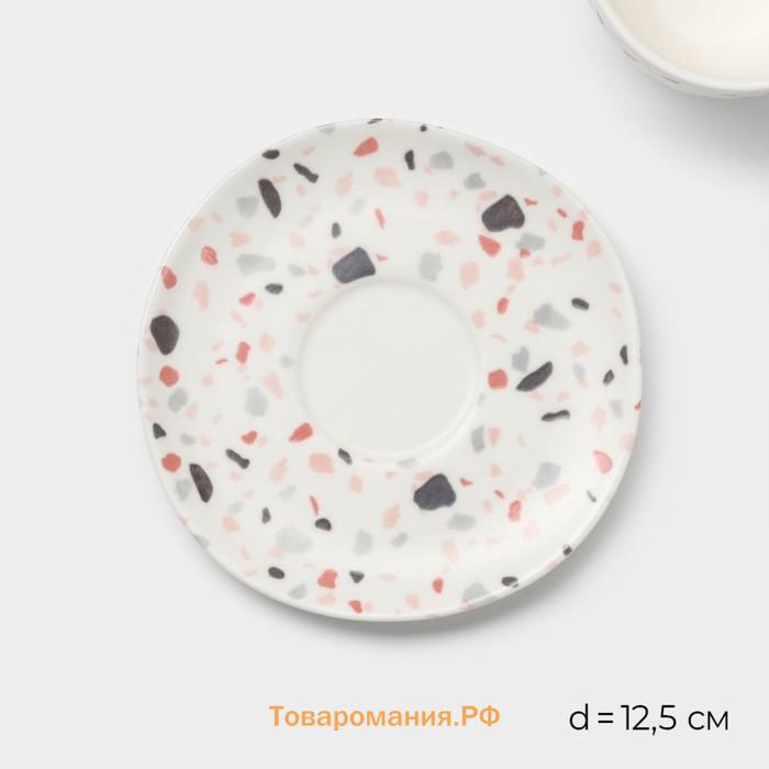 Набор чайный Magistro Terazzo, 4 предмета: 2 чашки 150 мл, 2 блюдца d=12.5 см, фарфор