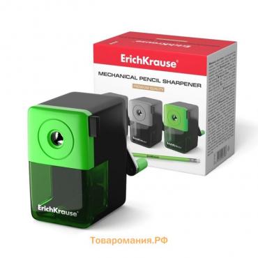 Точилка 1 отверстие ErichKrause, с контейнером и механизмом крепления к столу, отверстие диаметром 8 мм, микс