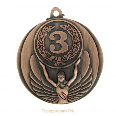 Медаль призовая 017, d= 4,5 см. 3 место. Цвет бронза. Без ленты