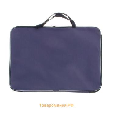 Папка для черчения и рисунков А3, 470 х 350 х 20 мм с ручками, текстильная, фактура "песок" 600D, Calligrata, серая