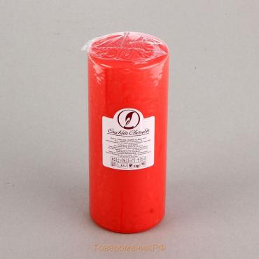 Свеча - цилиндр, 8х20 см, 90 ч, 795 г, красная
