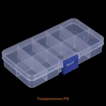 Органайзер для хранения RICCO, пластик, 10 ячеек, 13×7×2.5 см, прозрачный