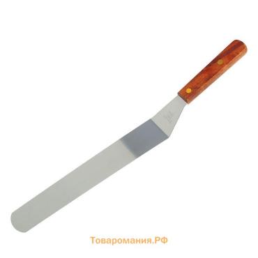 Кондитерская лопатка - палетка, изогнутая, 36 см, рабочая часть 24 см, коричневая