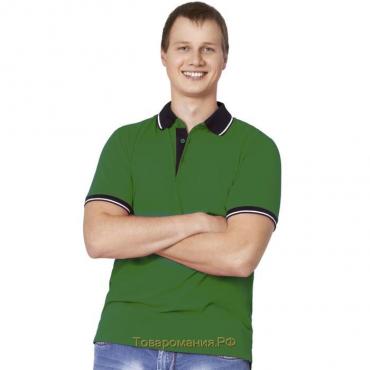 Рубашка мужская, размер 44, цвет зелёный/чёрный