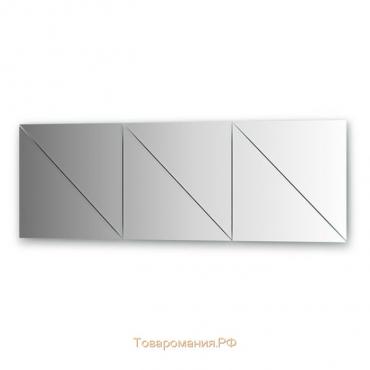 Зеркальная плитка с фацетом 10 мм, - комплект 6 шт треугольник 40 х 40 см, серебро Evoform