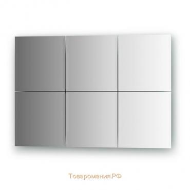 Зеркальная плитка с фацетом 10 мм, - комплект 6 шт квадрат 20 х 20 см, серебро Evoform