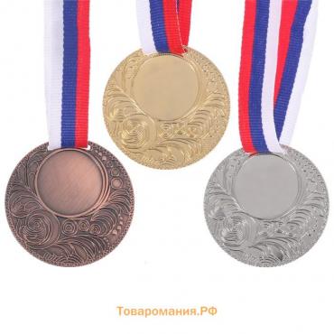 Медаль под нанесение 062, бронза, d=5 см, с лентой