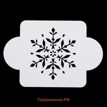 Трафарет пластик "Снежинка изящная" 10х10 см (МДНГ-27)