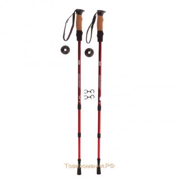 Палки для скандинавской ходьбы ONLITOP, телескопические, 3 секции, до 135 см, 2 шт., цвет МИКС