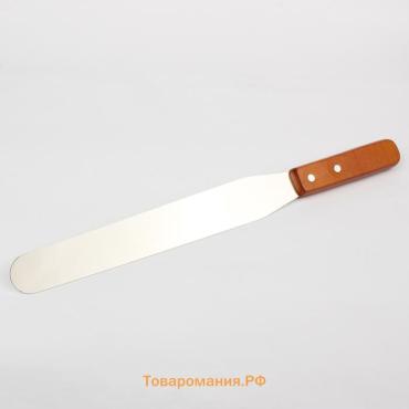 Кондитерская лопатка - палетка, прямая, 37.5 см, рабочая часть 25 см, коричневая