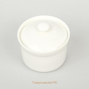 Сахарница фарфоровая с крышкой Magistro «Бланш», 250 мл, цвет белый