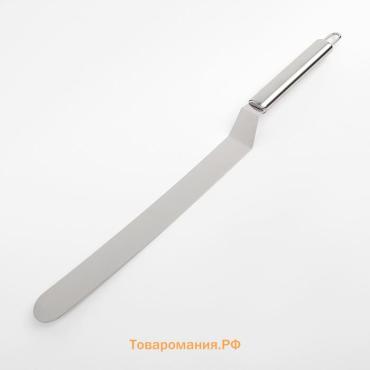 Кондитерская лопатка - палетка изогнутая , 36.5×3 см, рабочая часть 24.5 см, серебристая