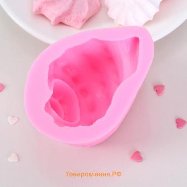 Молд «Ракушка», силикон, 8.5×6×4.1 см, розовый