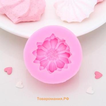 Молд для заливки  «Цветок», силикон, 4.5×4.5×1.4 см, розовый
