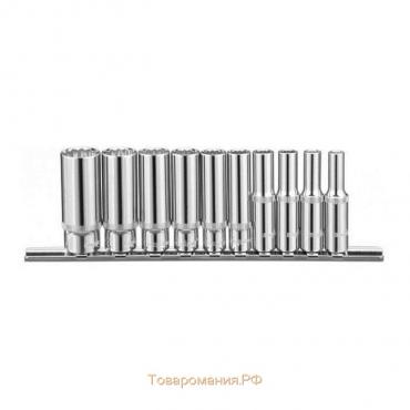 Набор головок торцевых Ombra 914910, 12-гранные, глуб., 1/4", SAE 3/16”, 9/16”, 10 предметов