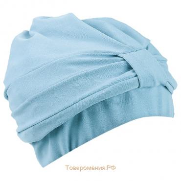 Шапочка для плавания взрослая ONLYTOP, тканевая, обхват 54-60 см, цвет голубой
