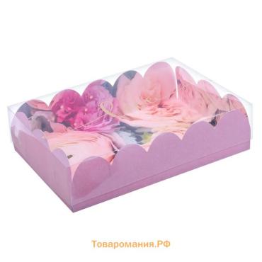 Коробка для печенья, кондитерская упаковка с пластиковой крышкой, «Прекрасные грёзы», 20 х 30 х 8 см