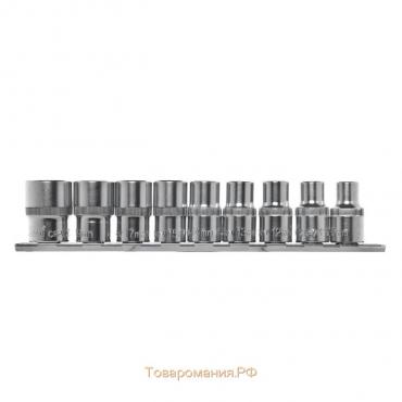 Набор торцевых головок KRAFT KT700312, 1/2", 6-гр., 10-22 мм, 9 предметов