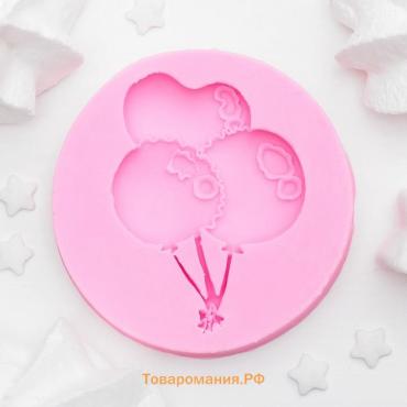 Молд «Шарики», силикон, d=6.5 см, розовый