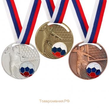 Медаль тематическая 139 «Футбол», d= 5 см. Цвет бронза. С лентой