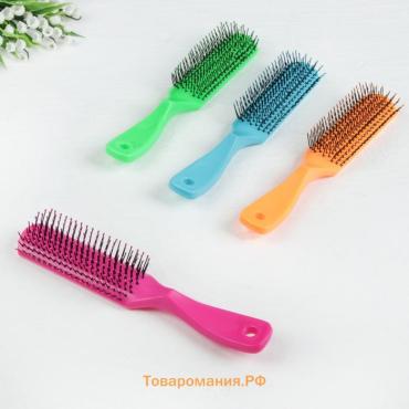 Расчёска массажная, 20.5×5 (±1) см, МИКС