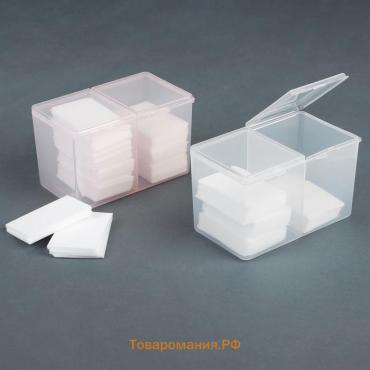 Контейнер для хранения мелочей, 2 секции, 6.7×12.5×7.5 см, МИКС