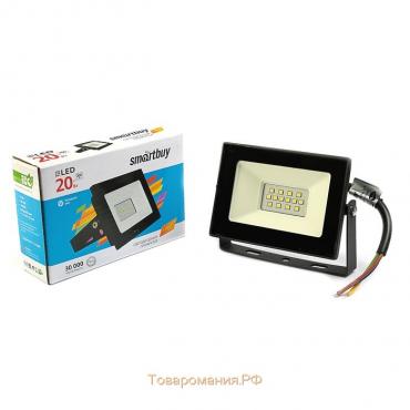 Прожектор светодиодный Smartbuy FL SMD LIGHT, 20 Вт, 6500 К, 1600 Лм, IP65, холодный белый