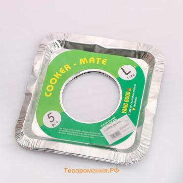 Набор пластин для защиты газовой плиты, 21.5×21.5 см, 5 шт.