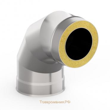 Сэндвич-Отвод 90°, d 130 × 200 мм, нерж/нерж, 0.5 мм/0.5 мм