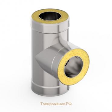 Сэндвич-Тройник 90°, d 120 × 200 мм, нерж/нерж, 0.5 мм/0.5 мм