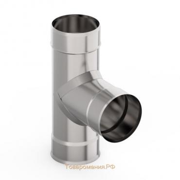 Тройник 90°, d 100 мм, нержавейка 0.5 мм