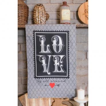 Полотенце «» Love is all around, 40×67 см, 100% хлопок, саржа 190 г/м²