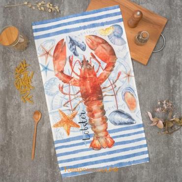 Кухонное полотенце «. Морское», 40×73 см, 100% хлопок, саржа 190 г/м²