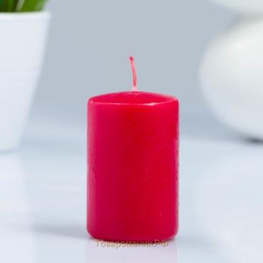 Свеча - цилиндр, 4×6 см, 9 ч, бордо