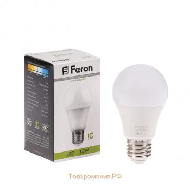 Лампа светодиодная FERON, "Шар", Е27, 12 Вт, 230 В, 4000 К