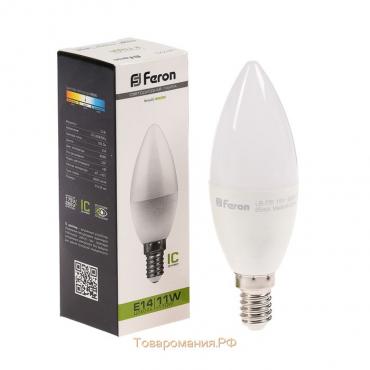 Лампа светодиодная FERON, С37, 11 Вт, Е14, 4000 К, дневной белый