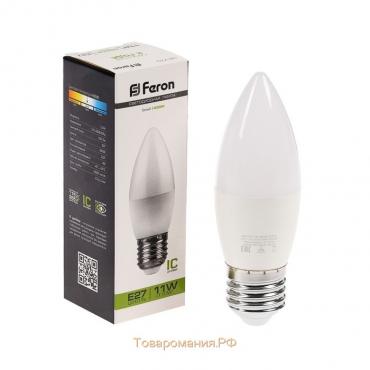 Лампа светодиодная FERON, "Свеча" Е27, 11 Вт, 230 В, 4000 К