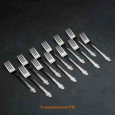 Набор вилок столовых «Русиано», h=19 см, 12 шт., серебристый