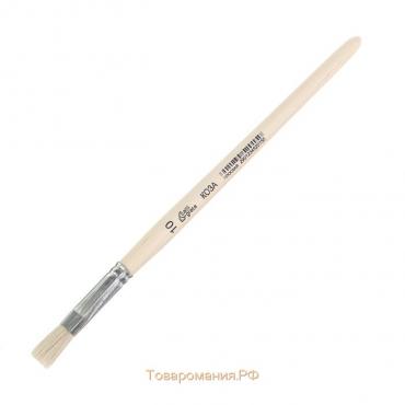 Кисть для рисования, Коза плоская №10 (ширина обоймы 10 мм; длина волоса 18 мм), деревянная ручка, Calligrata