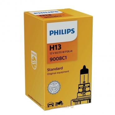 Лампа автомобильная Philips, H13, 12 В, 60/55 Вт, 9008C1