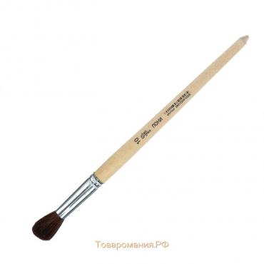 Кисть для рисования, Пони круглая №10 (диаметр обоймы 10 мм; длина волоса 30 мм), деревянная ручка, Calligrata