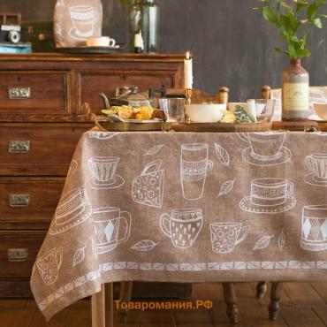 Скатерть "" Cup of tea 110х144 см, 100% хлопок, 164 г/м2