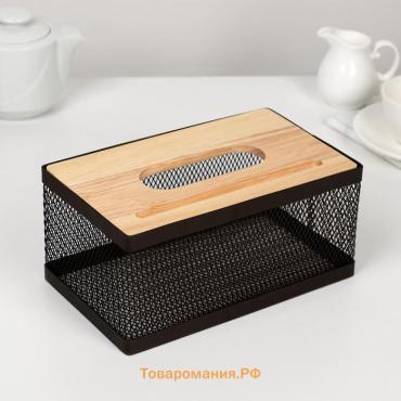 Салфетница «Эстетика», 21×12×10 см, коричневая