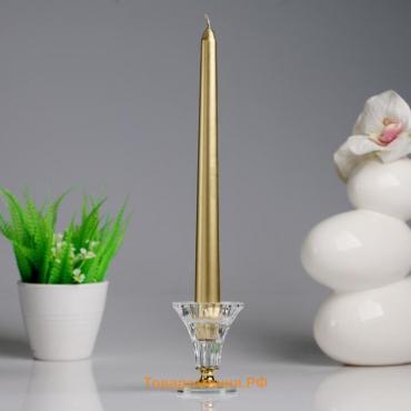 Свеча античная, 2,3х 25  см, лакированная  , золотой металлик