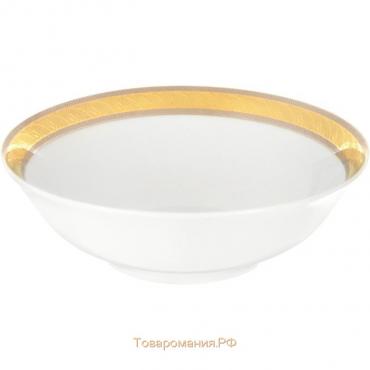 Салатник круглый Christine, декор «Платиново-золотая лента», 16 см