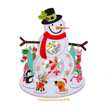 Набор для творчества - создай новогоднее украшение «Снеговик»