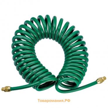 Шланг спиральный Jonnesway JAZ-7214I, резьба 1/4", d = 8х12 мм, 30 атм, 8 м