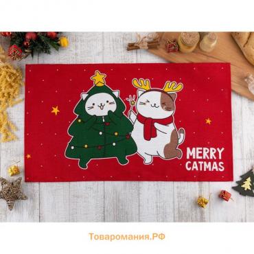 Полотенце "Доляна" Merry catmas 35х60 см,100% хлопок 160 г/м2