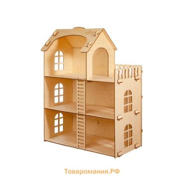 Домик для кукол из берёзовой фанеры «Забава», без мебели